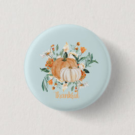 Fall Pumpkin Party Blue Baby Shower, Button
