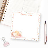 Fall Pumpkin Pastel Orange Erntedank Name Post-it Klebezettel