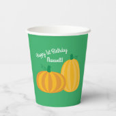 Fall Pumpkin Patch 1 Geburtstag Party Kinder Pappbecher (Rückseite)