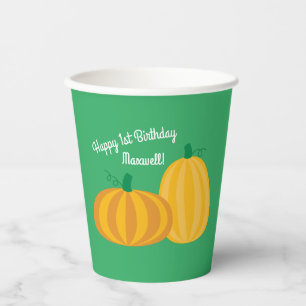 Fall Pumpkin Patch 1 Geburtstag Party Kinder Pappbecher
