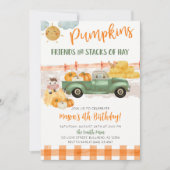 Fall Pumpkin Patch Alter Vintager LKW Geburtstag Einladung (Vorderseite)