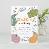 Fall Pumpkin Patch Baby Dusche Einladung (Stehend Vorderseite)