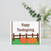 Fall Pumpkin Patch Erntedank Postcard Feiertagspostkarte (Stehend Vorderseite)