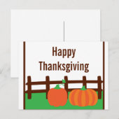 Fall Pumpkin Patch Erntedank Postcard Feiertagspostkarte (Vorne/Hinten)