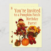 Fall Pumpkin Patch Geburtstagsfeierlichkeiten Einladung (Vorne/Hinten)