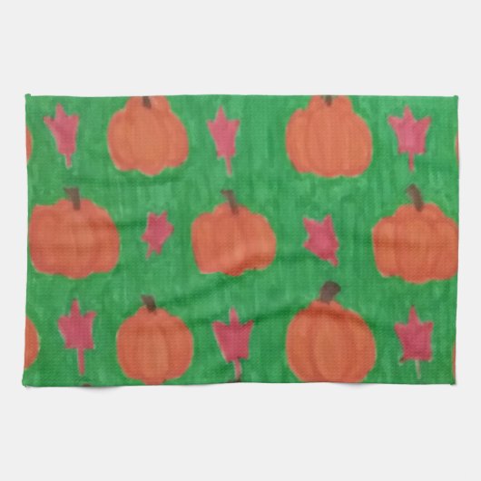 Fall Pumpkin Patch Geschirrtuch (Horizontal)