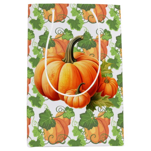 Fall Pumpkin Patch Mittlere Geschenktüte (Vorderseite)