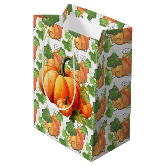 Fall Pumpkin Patch Mittlere Geschenktüte (Rückseite Schrägansicht)