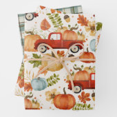 Fall Pumpkin Patch Truck Kariert Geschenkpapier Set (Beispiel)
