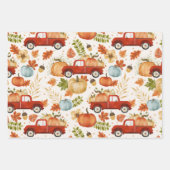 Fall Pumpkin Patch Truck Kariert Geschenkpapier Set (Vorderseite)