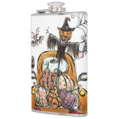 Fall Pumpkin Patch Truck mit Fledermausvogel Flachmann (Links)