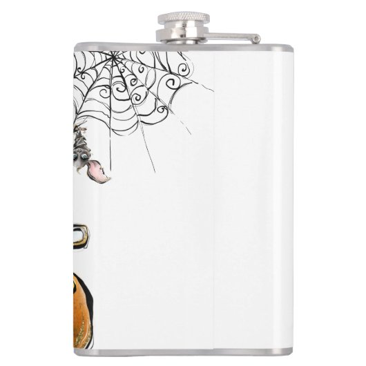 Fall Pumpkin Patch Truck mit Fledermausvogel Flachmann (Rückseite)