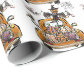 Fall Pumpkin Patch Truck mit Fledermausvogel Geschenkpapier (Rolleneckpunkt)