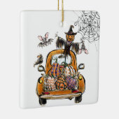 Fall Pumpkin Patch Truck mit Fledermausvogel Keramikornament (Rechts)
