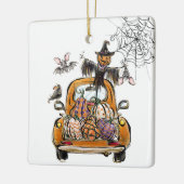 Fall Pumpkin Patch Truck mit Fledermausvogel Keramikornament (Links)
