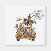 Fall Pumpkin Patch Truck mit Fledermausvogel Magnet (Vorne)