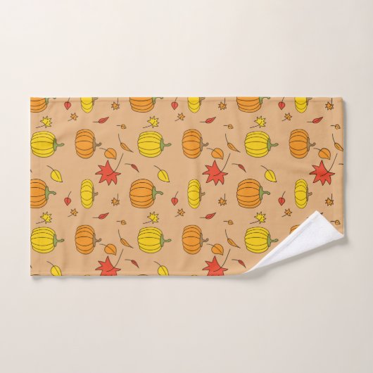 Fall Pumpkin Pattern Badhandtuch Set (Handtuch)