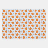 Fall Pumpkin Pattern Blau Geschenkpapier Set (Vorderseite 2)