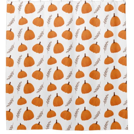 Fall Pumpkin Pattern Duschvorhang (Vorderseite)