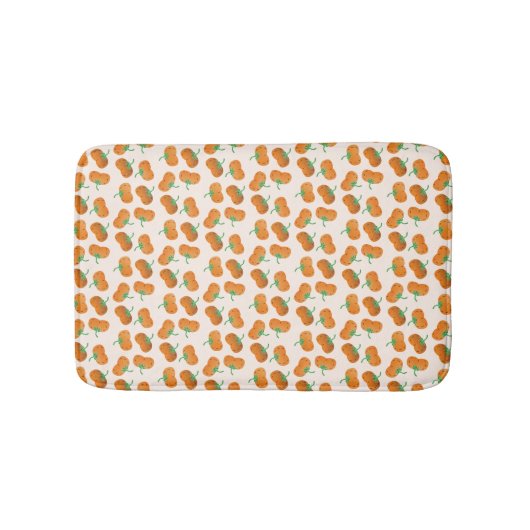 Fall Pumpkin Pattern Erntedank Harvest Orange Badematte (Vorderseite)