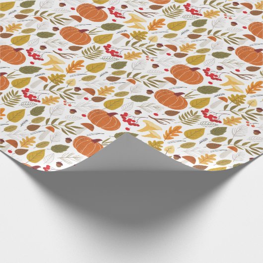 Fall Pumpkin Pattern Geschenkpapier (Ecke)