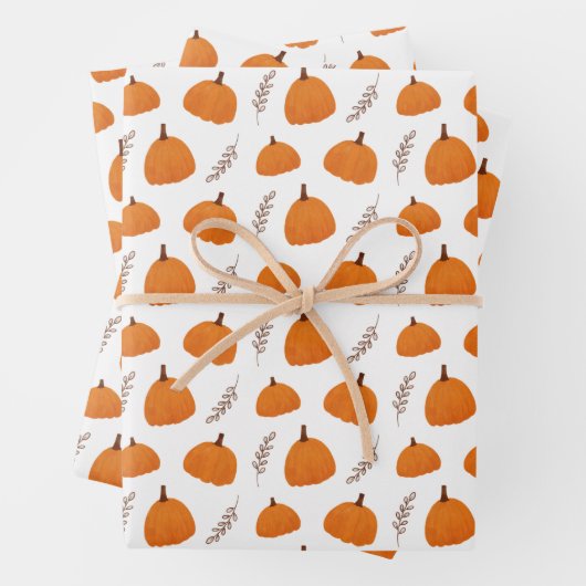 Fall Pumpkin Pattern Geschenkpapier Set (Beispiel)