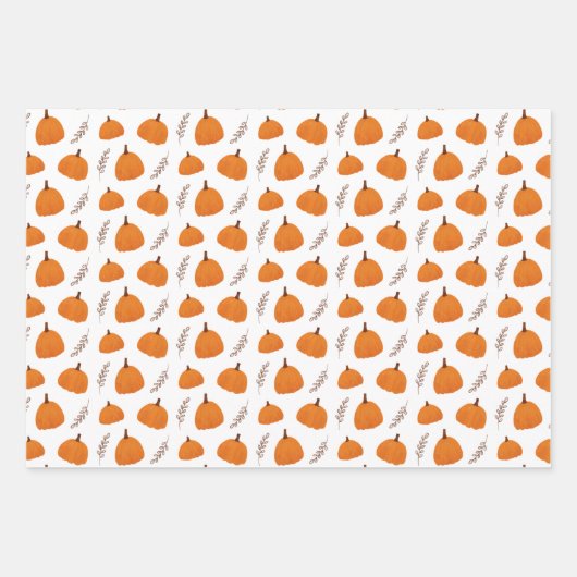 Fall Pumpkin Pattern Geschenkpapier Set (Vorderseite)