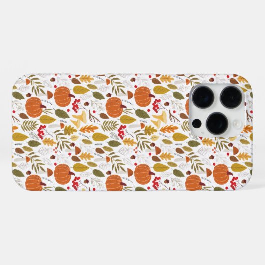 Fall Pumpkin Pattern iPhone Hülle (Rückseite (Horizontal))