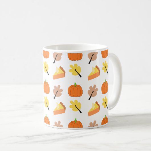 Fall Pumpkin Pattern Kaffeetasse (VorderseiteRechts)