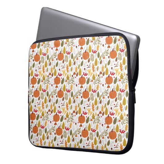 Fall Pumpkin Pattern Laptopschutzhülle (Vorderseite Links)