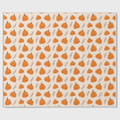 Fall Pumpkin Pattern Orange Geschenkpapier (Flach)