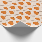 Fall Pumpkin Pattern Orange Geschenkpapier (Ecke)