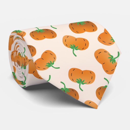 Fall Pumpkin Pattern Orange Krawatte (Gerollt)