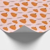 Fall Pumpkin Pattern Pink Geschenkpapier (Ecke)