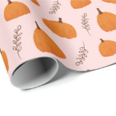 Fall Pumpkin Pattern Pink Geschenkpapier (Rolleneckpunkt)