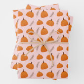 Fall Pumpkin Pattern Pink Geschenkpapier Set (Beispiel)