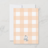Fall Pumpkin Peach Gingham Books Request Card Einladung (Rückseite)
