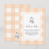 Fall Pumpkin Peach Gingham Books Request Card Einladung (Vorne/Hinten)