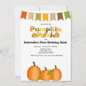 Fall Pumpkin Picking Erste Geburtstagsparty Einladung (Vorderseite)