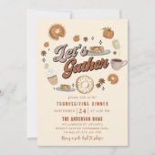 Fall Pumpkin Pie Erntedank Dinner Einladung (Vorderseite)