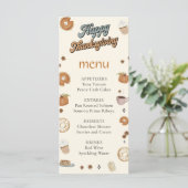 Fall Pumpkin Pie Erntedank Dinner Menü Menükarte (Stehend Vorderseite)