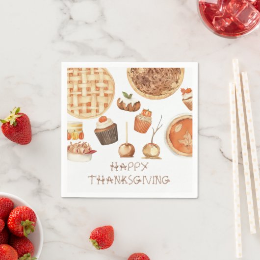 Fall Pumpkin Pie Erntedank Dinner Napkins Serviette (Beispiel)