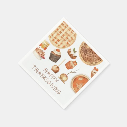 Fall Pumpkin Pie Erntedank Dinner Napkins Serviette (Ecke)