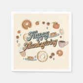 Fall Pumpkin Pie Erntedank Dinner Napkins Serviette (Vorderseite)