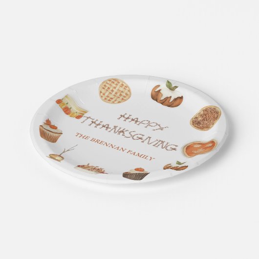 Fall Pumpkin Pie Erntedank Dinner Pappteller (Schrägansicht)