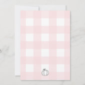 Fall Pumpkin Pink Gingham Christening Einladung (Rückseite)