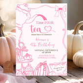Fall Pumpkin PINK Scribble Hand Dragezeit VIER Einladung
