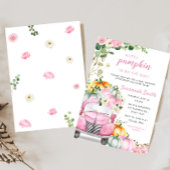 Fall Pumpkin Pink Truck Baby Dusche Einladung