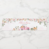 Fall Pumpkin Pink Truck Baby Dusche Wasserflaschenetikett (Einzelnes Label)