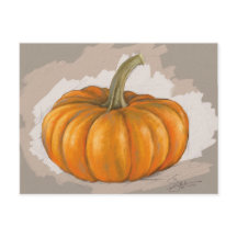 Fall Pumpkin Postcard - Originale Kunst